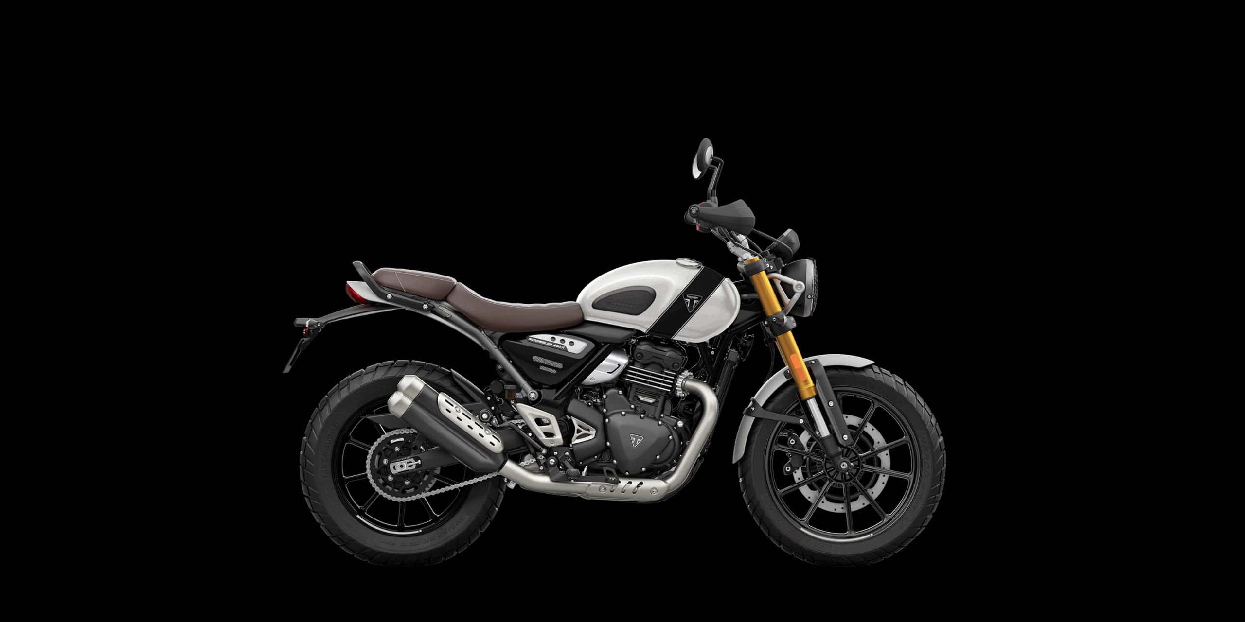 Triumph Scrambler 400 X Pearl Metallic White / Phantom Black
